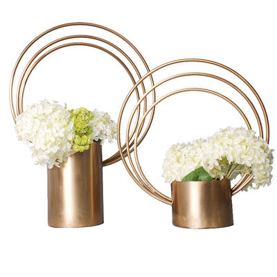 Brass Gold Iron ODM elegant flower vase For Wedding Accessories