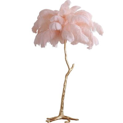 Modern Decorative LED Height 120cm Ostrich Feather Lamp
