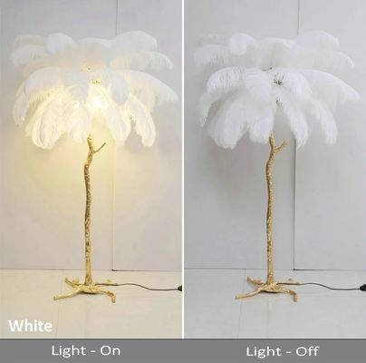 Living Room Novelty Resin Stand 80w Ostrich Feather Lamp