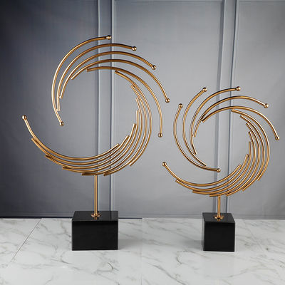 Iron Metal Golden Phoenix Sculpture For Home Interior