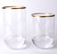 Clear Crystal Cylinder Flower Vases Wedding Centerpiece with Gold Rim for home wedding decor