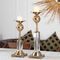 Golden Brass Classic Metal ODM Crystal Candle Holder Craft