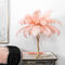 Pink Decorative Tabletop Ostrich Feather Palm Tree Lamp