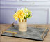 Home Decorative Display Marble Tray Rectangle With Metal Frame