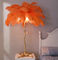 Ostrich Feather Decorative Table Lamp Brass Stand Dia 80cm For Home