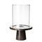 Black Stand Clear Glass Cover 300MM Decorative Candle Holder